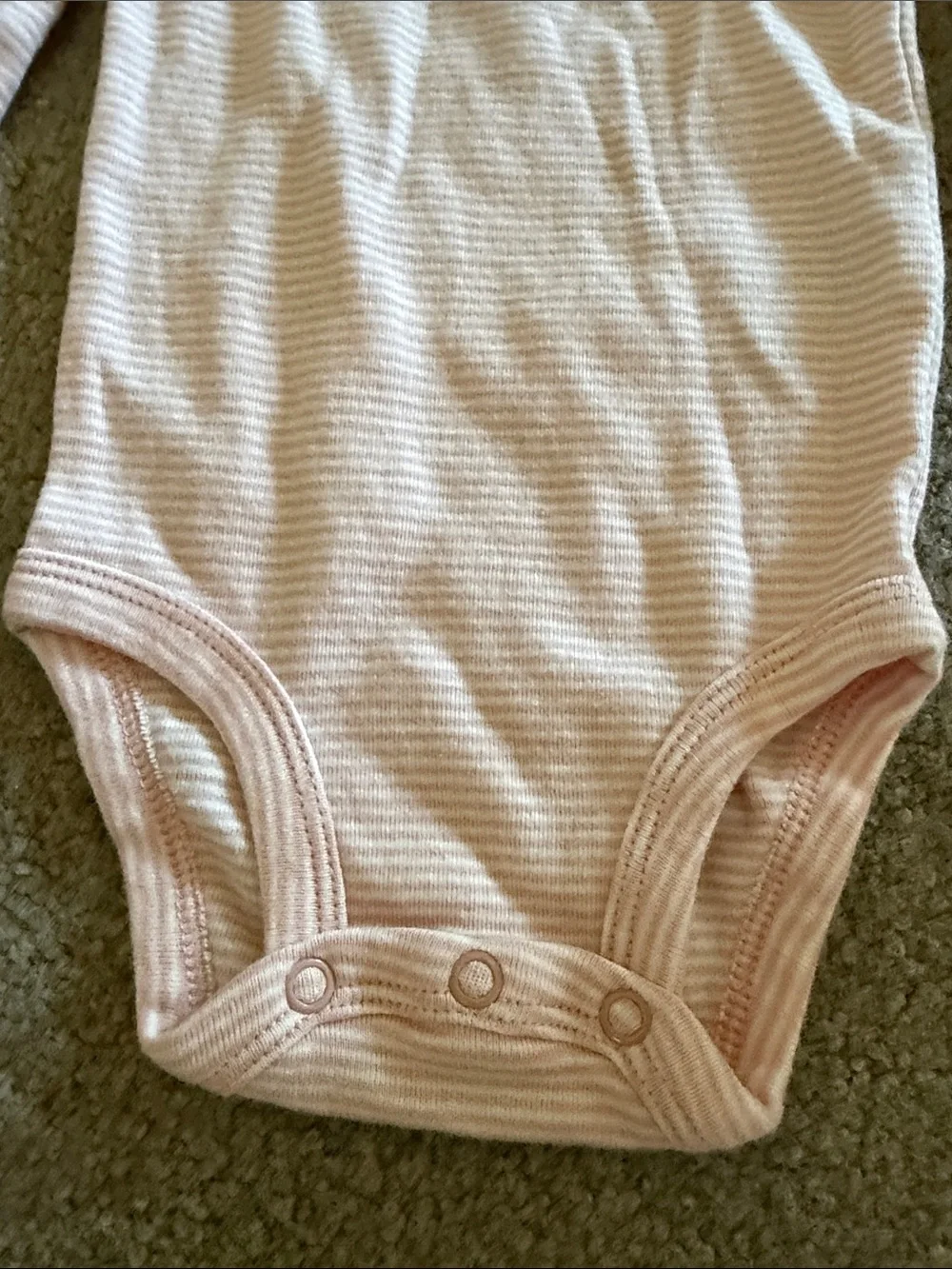 Carter’s Soft Pink Striped Long-Sleeve Baby Bodysuit